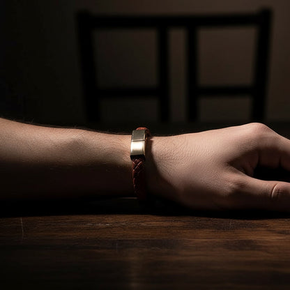 Brown Leather Charger Bracelet