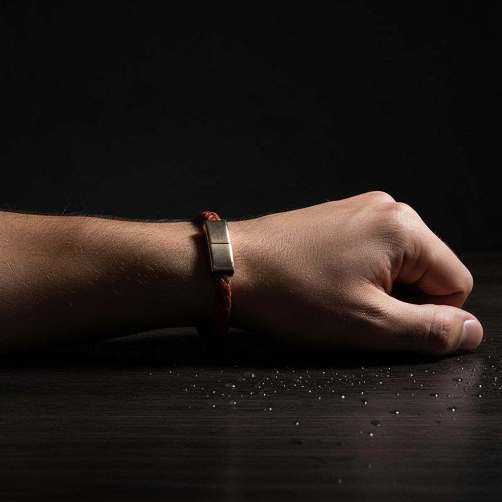 Brown Leather Charger Bracelet