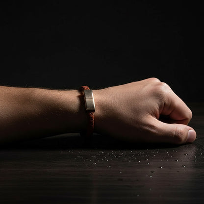 Brown Leather Charger Bracelet