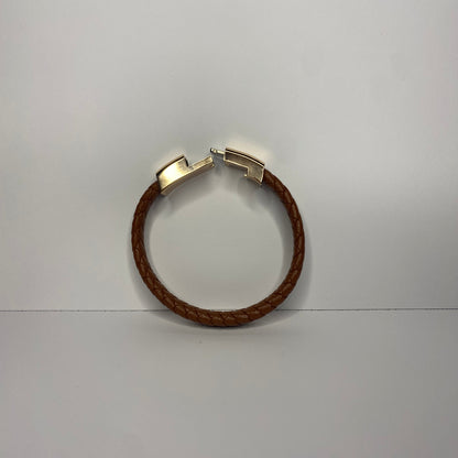 Brown Leather Charger Bracelet